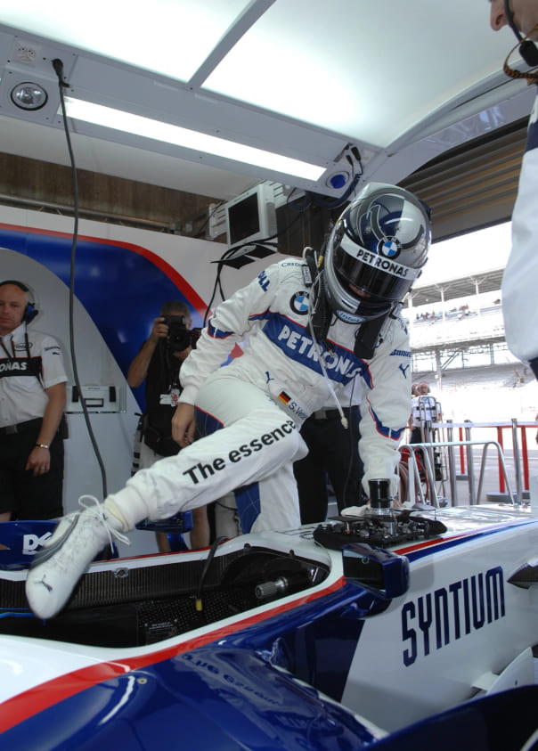 Sebastian Vettel en formule BMW en pit